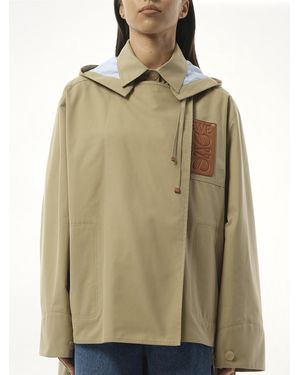 Loewe Hooded Anagram Parka, 100% Cotton - Natural