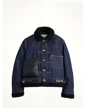 Sacai X Levi's Sherpa Denim Jacket - Blue