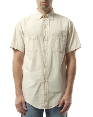 Maison Margiela Denim Short Sleeve Shirt, 100% Cotton - Natural