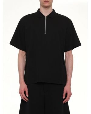Sacai Cotton Jersey Polo - Black