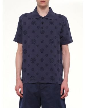 CASABLANCA Applique Monogram Polo - Blue