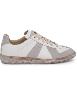 Maison Margiela Replica Vintage Leather Trainers, 100% Cotton - White