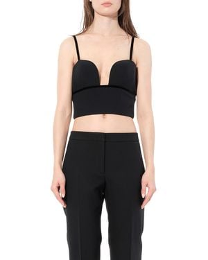 McQueen Leaf Crepe Top - Black