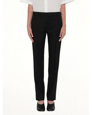 Maison Margiela Wool Flannel Trousers - Black