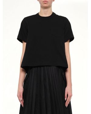 Sacai Denim X Cotton Jersey T-Shirt - Black