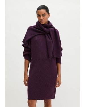 Marc O' Polo Vestido De Cuello Alto Acanalado, Corte Regular - Morado