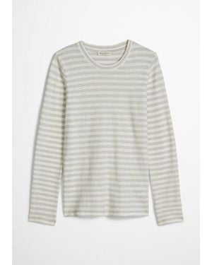 Marc O' Polo Camiseta A Rayas, Corte Regular - Blanco