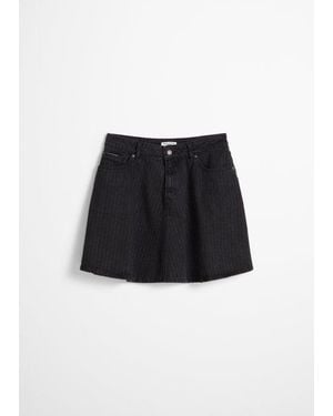 Marc O' Polo Minirok Van Jeans Met Krijtstrepen En Uitlopende Pijpen - Zwart