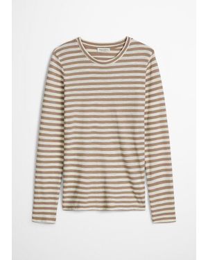 Marc O' Polo Camiseta A Rayas, Corte Regular - Neutro