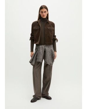 Marc O' Polo Cropped Overhemd Van Corduroy - Bruin