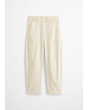 Marc O' Polo Pantalones De Cordón De Corte «Barrel» - Blanco