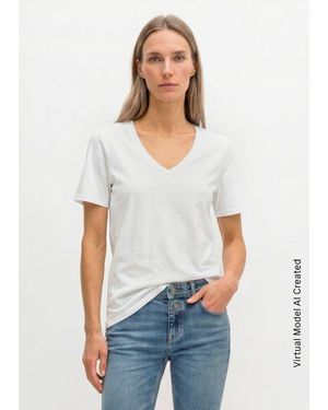 Marc O' Polo V-Neck-T-Shirt Regular - Blanco