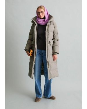 Marc O' Polo Abrigo Acolchado Con Capucha, Corte Regular - Gris