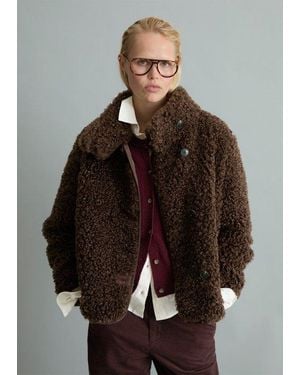 Marc O' Polo Chaqueta De Peluche, Corte Regular - Marrón
