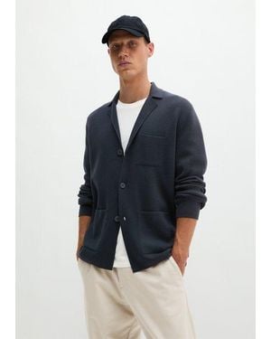 Marc O' Polo Blazer De Punto, Corte Regular - Azul