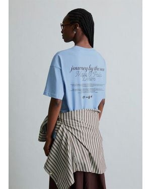 Marc O' Polo Maglietta Con Logo Rilassata - Blu