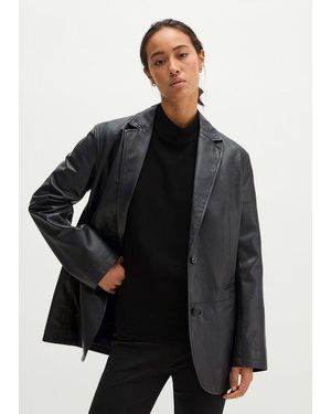 Marc O' Polo Blazer De Piel De Corte Regular - Negro
