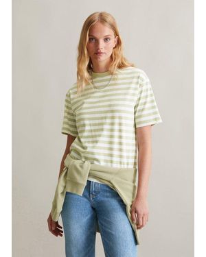 Marc O' Polo Regular Gestreept T-Shirt - Wit