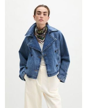 Marc O' Polo Relaxte Denim Trenchcoat - Blauw