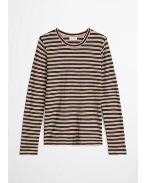 Marc O' Polo Gestreptes T-Shirt, Regular Fit - Naturel