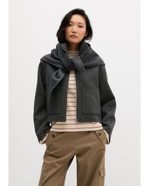 Marc O' Polo Chaqueta De Lana De Corte Regular - Gris