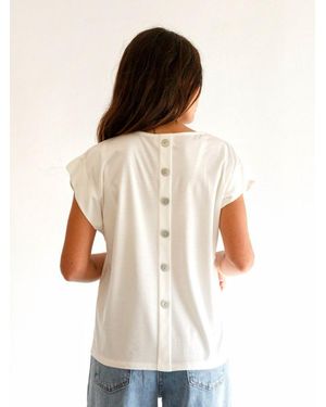 Mariquita Trasquilá Top Básico Botones - Blanco