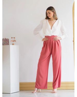 Mariquita Trasquilá Pantaloni Verdot Rosada - Bianco