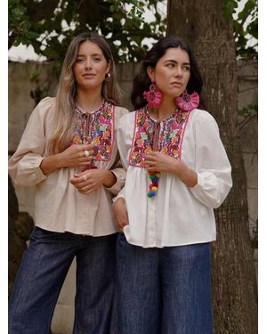 Mariquita Trasquilá Sopracamicia Boho Chic - Bianco