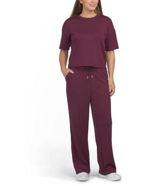 Marshalls 2Pc Soft Lux Double Knit T-Shirt And Pants Set For - Red