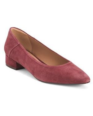 Marshalls Leather Becky Ballet Flats With Heel For - Red