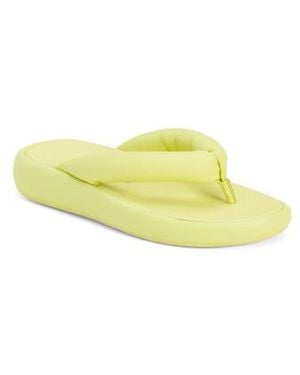 Marshalls Leather Iqushion Luxe Padded Flip Flops For - Yellow