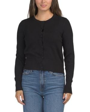 Marshalls Cozy Cardigan With Fabric Covered Buttons For - Black