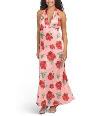 womens maxi dresses for weddings Odana's | Garnet Red Wrap Maxi Dress