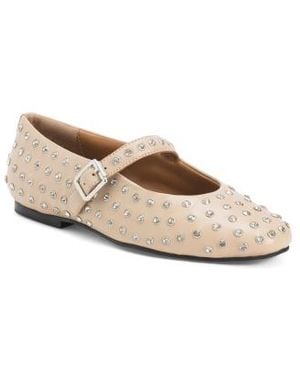 Marshalls Leather Lovely Move Mary Jane Ballerina Flats For - White