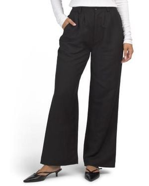 Marshalls Linen Blend Chloe Pleated Pants For - Black