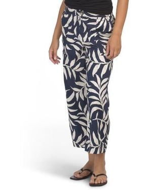 Marshalls Poplin High Rise Utility Wide Leg Cropped Pants For - Black