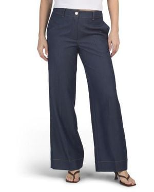 Marshalls Contrast Stitch Wide Leg Pants For - Blue