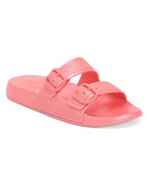 Marshalls Iqushion Pearlized Two-Bar Buckle Slide On Sandals For - Pink
