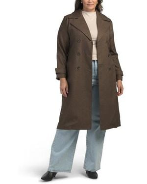 Marshalls Plus Double Breasted Coat For - Brown