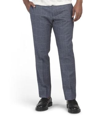 Marshalls Linen Blend Classic Suit Pants For - Blue
