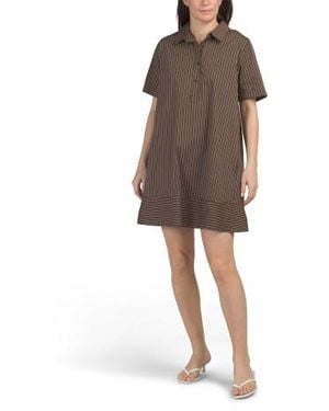 Marshalls Twill Pinstripe Mini Shirt Dress For - Brown