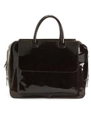 Marshalls Patent Leather Large Front Pocket Bag For - Black