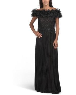 Marshalls Faux Feather Shoulder Gown For - Black