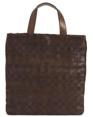 Marshalls Leather Woven Shopper Tote For - Brown