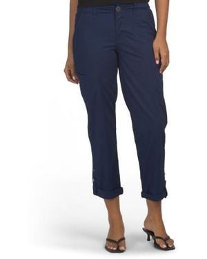 Marshalls Poplin Utility Pants With Roll Tab For - Blue