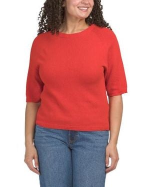 Marshalls Cotton Dolman Sleeve Tape Yarn Sweater For - Red