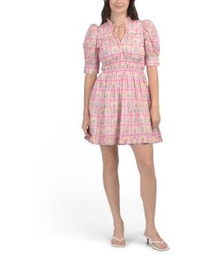 Marshalls Alice Puff Sleeve Mini Dress For - Pink