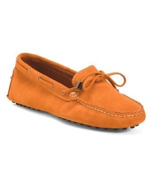 Marshalls Suede Driver Flats For - Orange