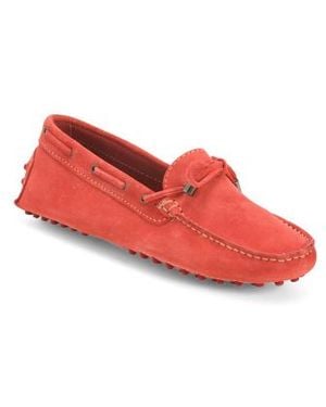Marshalls Suede Car Shoes With Knot Accent For - Red