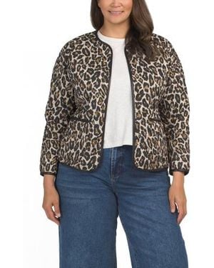 Marshalls Plus Leopard Print Open Jacket For - Black